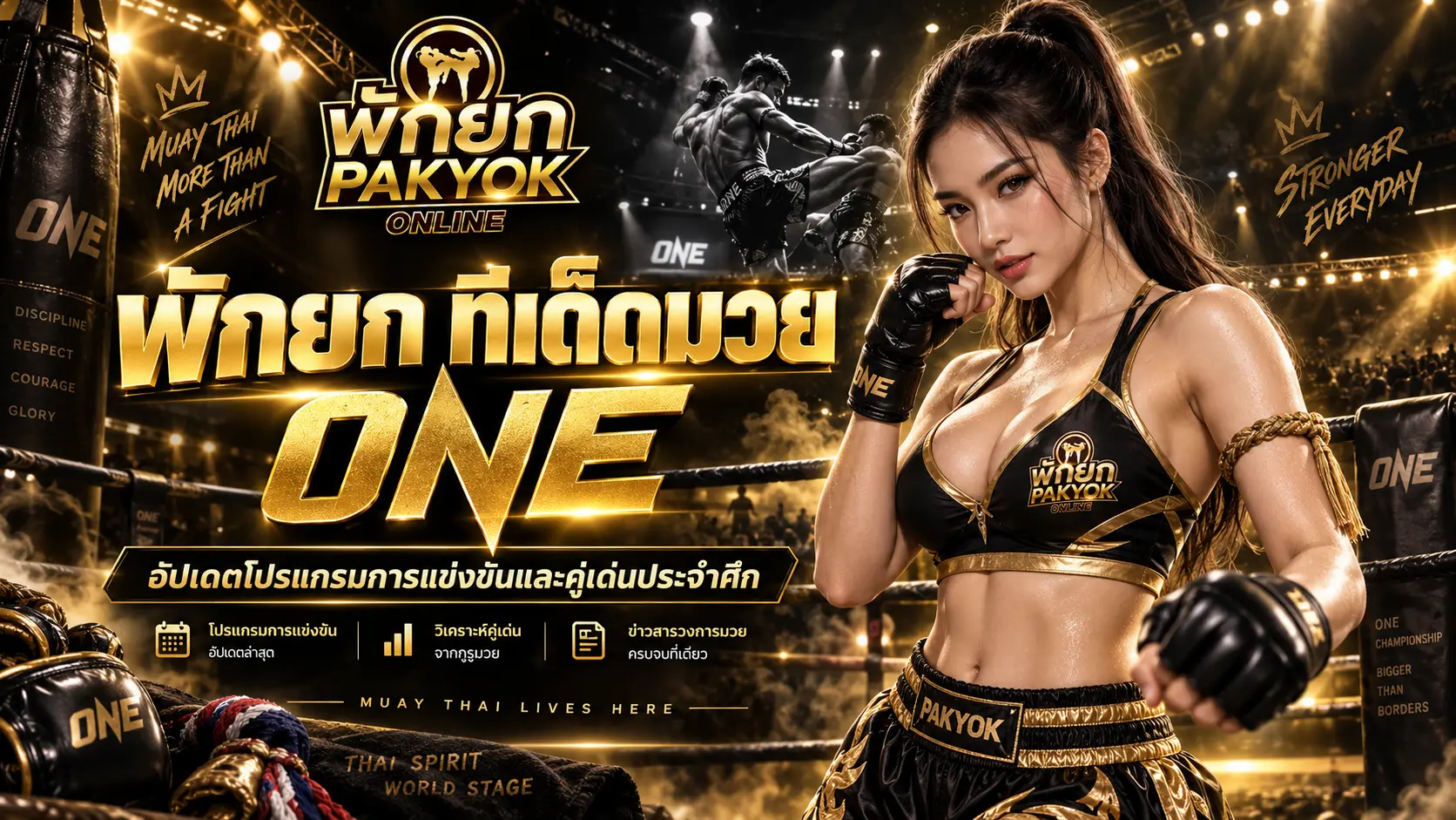 พักยก ทีเด็ดมวย ONE อัปเดตโปรแกรมการแข่งขันและคู่เด่นประจำศึก